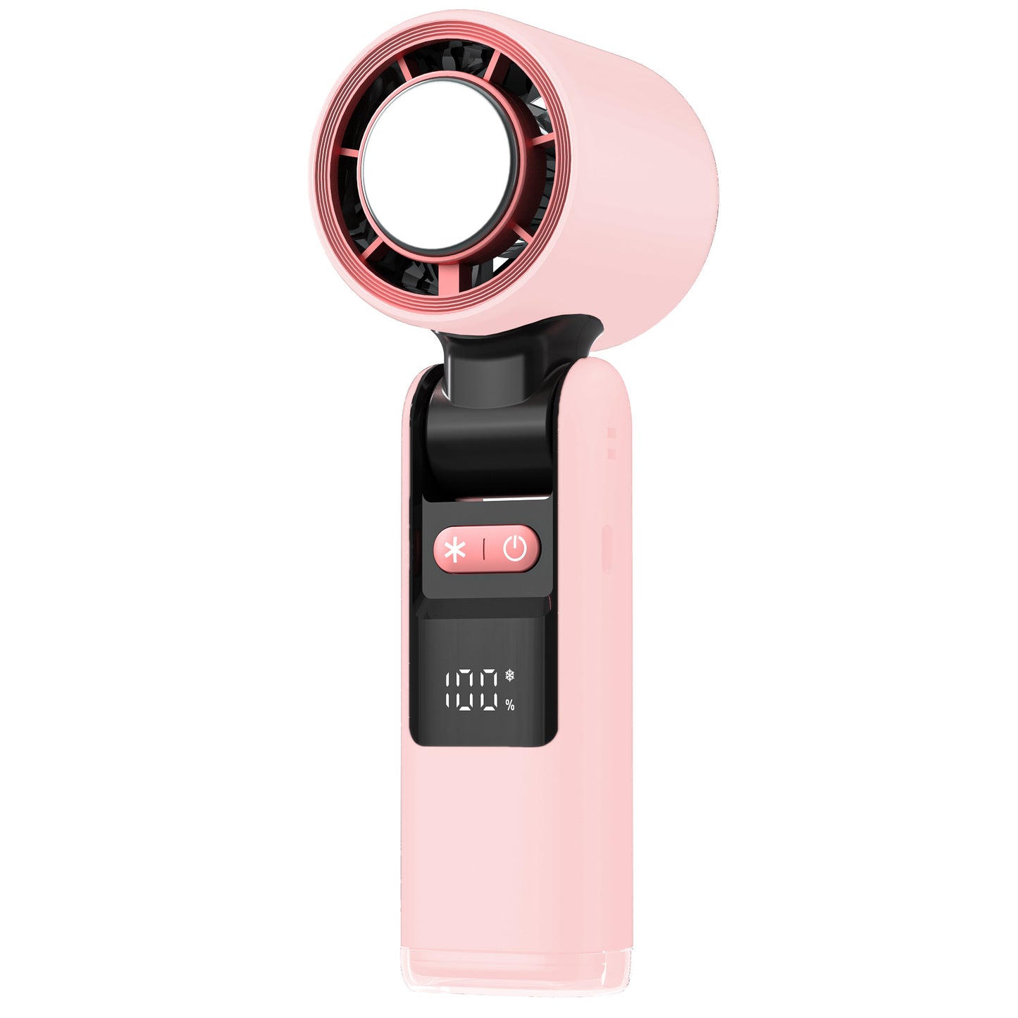 Portable Handheld Fan, Speed Adjustable Turbo Mini Fan, Reduced Temperature Mode, Rechargeable Digital Display Foldable Personal Fan With Night Light, Suitable For Women Men Outdoor