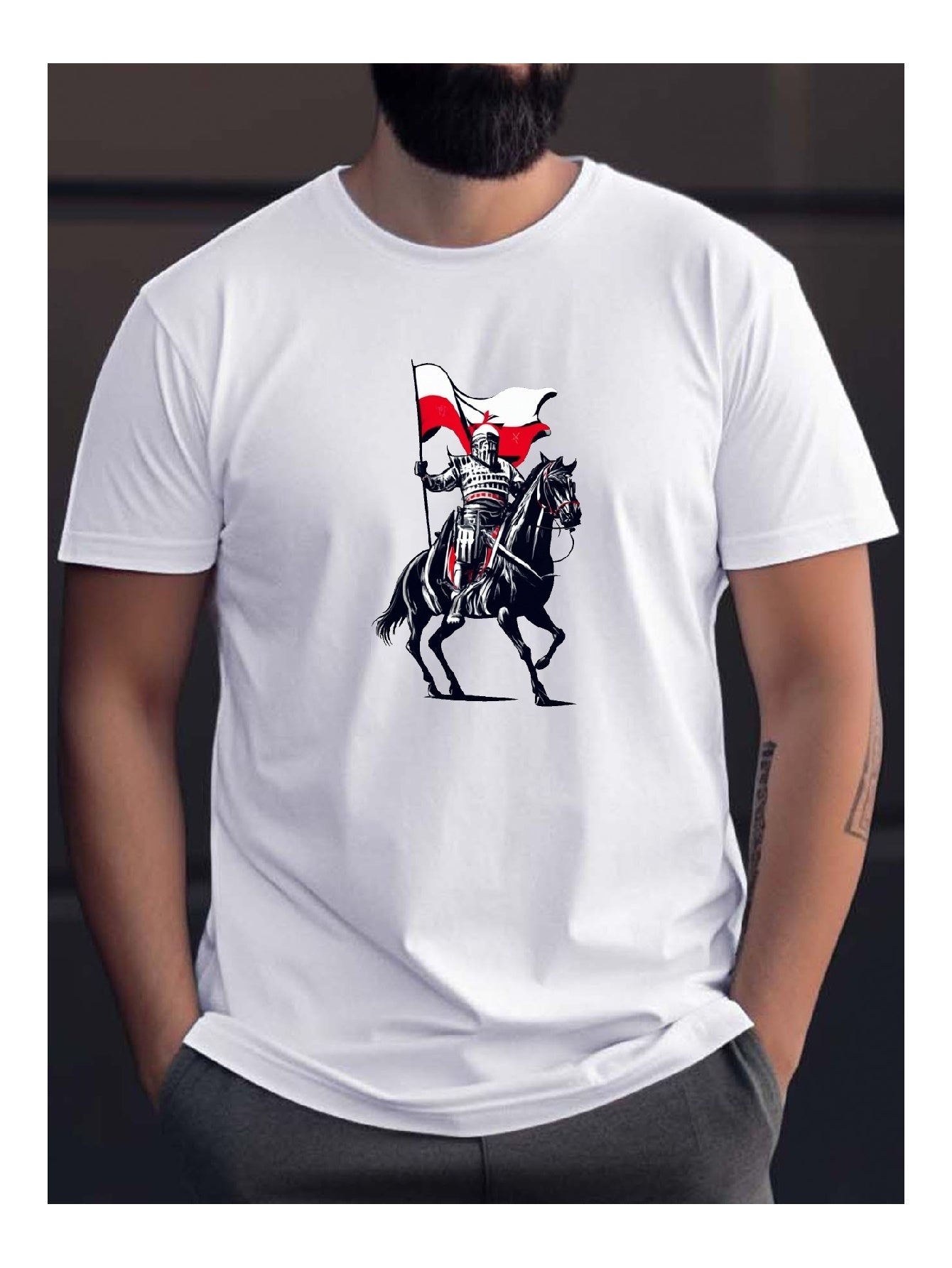 Explore The Cutting Edge Of Fashion All On Popular Online Shopping Platforms Where Unique Knightpatterned Tshirts Await Your Discovery