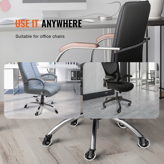 VEVOR Office Chair Wheels, Set Of 5, 3 Inch Caster Wheels Replacement For Hardwood Floors And Carpet, Heavy Duty Computer Gaming Desk Casters With 130 Lbs Load Capacity, Universal Fit For Most Chairs