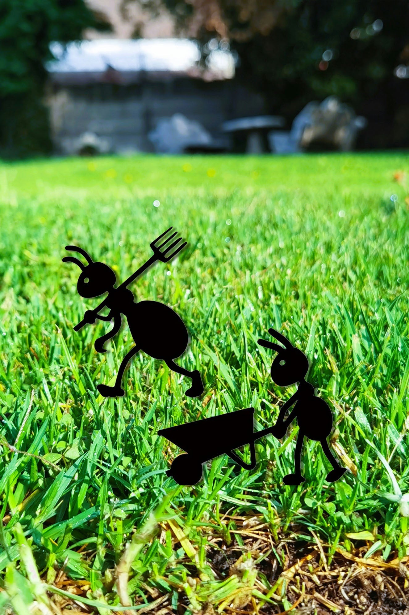 Decorative Iron Ant Garden Stake,Outdoor Metal Yard Art For Lawn, Patio,Backyard