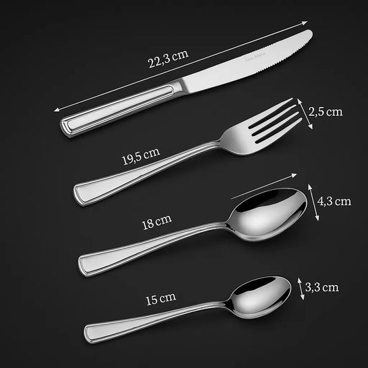 16 Piece Luxury High-end Silver Tableware Family Utensil Set - Stainless Steel 4-person Utensil Service Including Fork, Knife, Spoon, And Teaspoon - Durable, Elegant, Rust Proof Utensil Set, USPS Ship