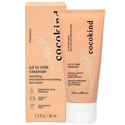 Cocokind Facial Cleanser, Oil to Milk Face Wash and Makeup Remover, All Skin Types, 2.9 oz