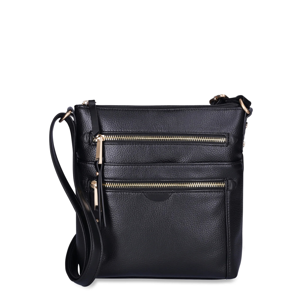 Time and Tru Women's Norah Crossbody Shoulder Bag, Black