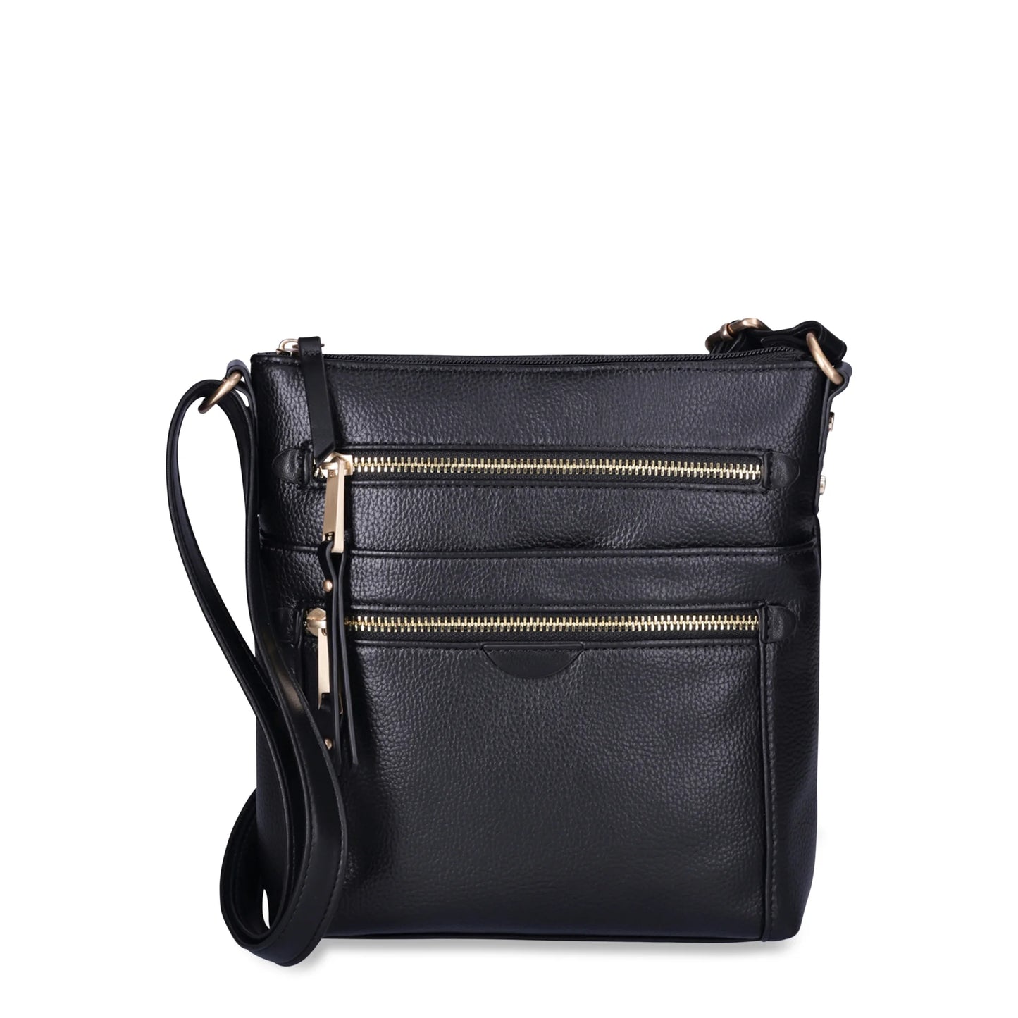 Time and Tru Women's Norah Crossbody Shoulder Bag, Black