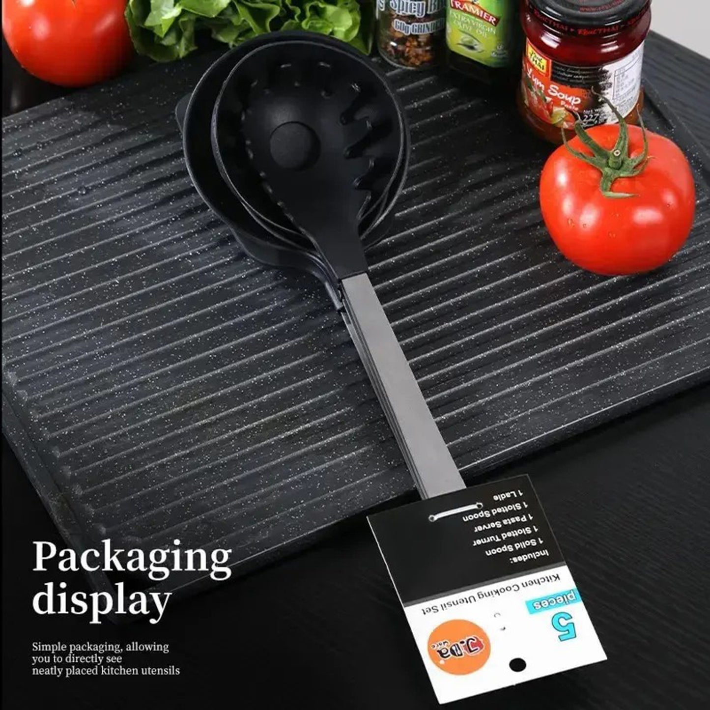 High Quality 5-piece Cooking Utensil Set - Stainless Steel Handle And Nylon Faucet, Non Stick Pan, Heat-resistant, Suitable For Home Use, Kitchen Gift, USPS Shipping, Supports Self Pickup