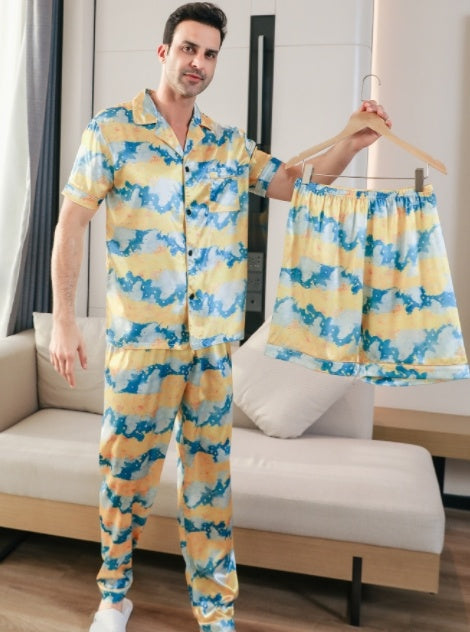 Men's Ice Silk Double Short Suit