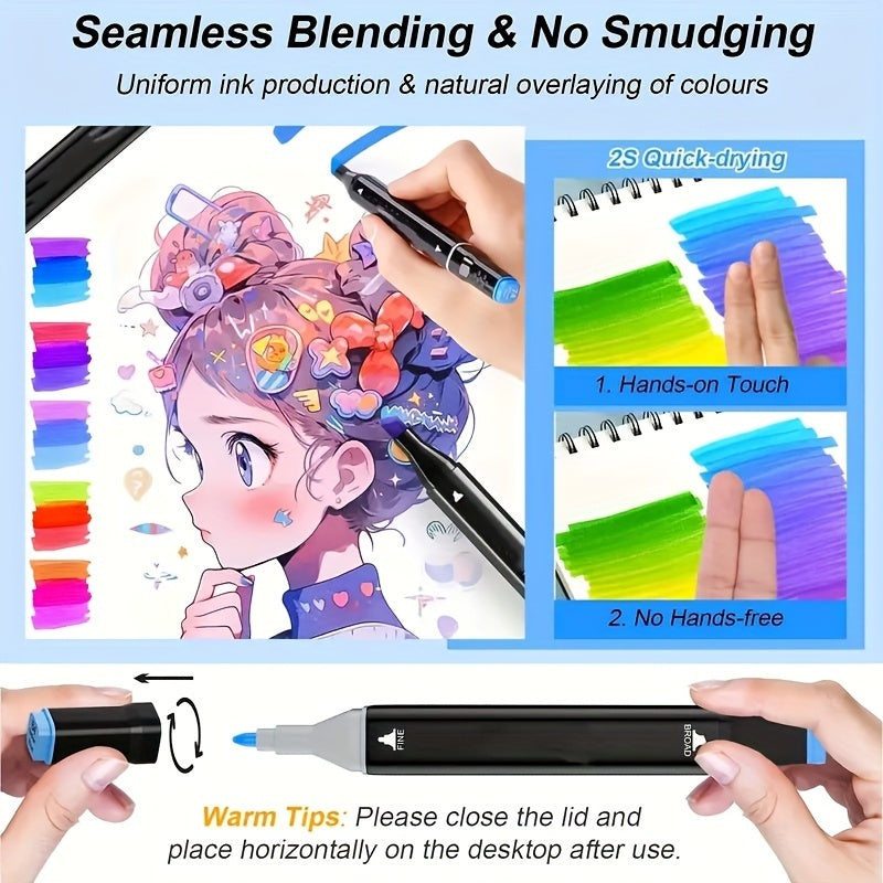 Alcohol Markers 120  Healthy Bright Professional Multi Colour Pens All Children Fold Color Naturally Colour Markers Oil-Based Scientific Purity Permanent Marker Pen