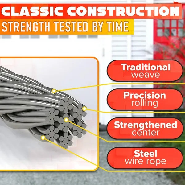Garage Door Cable For 8 Ft Door 9 Ft 7 In Long Heavy Duty 304 Steel Galvanized Cables Pack Of 2 Corrosion Resistant Rust Proof Wire Durable Smooth Operation Easy Installation Reliable