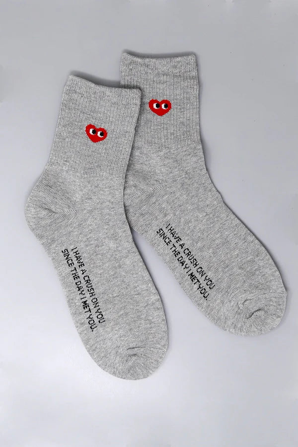 Heart Print Cotton Socks