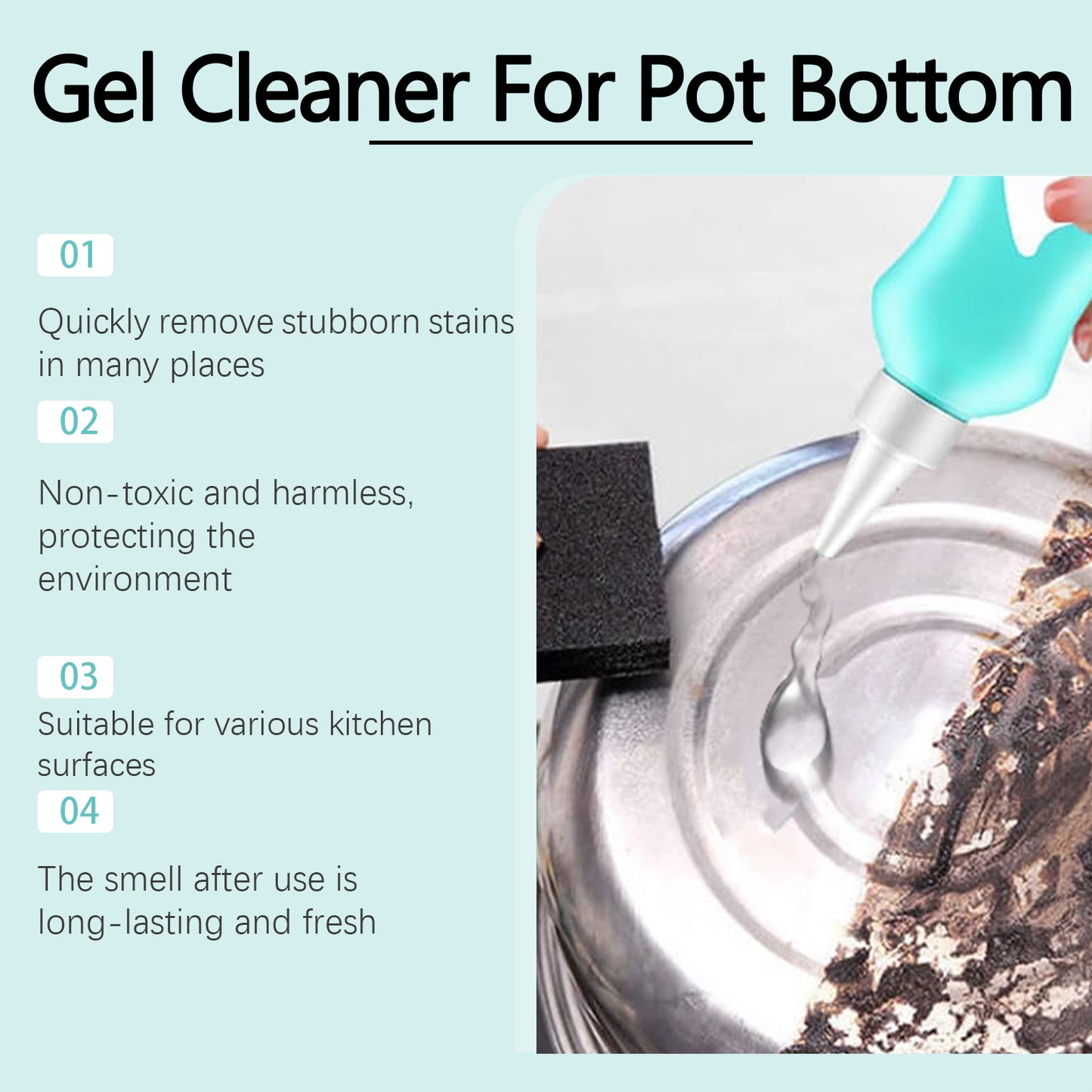 Jue-Fish Kitchen Cleaner, Cooktop Range Hood Cooker Clean Oil Stains Black Dirt On The Bottom Of The Pan Cleanser