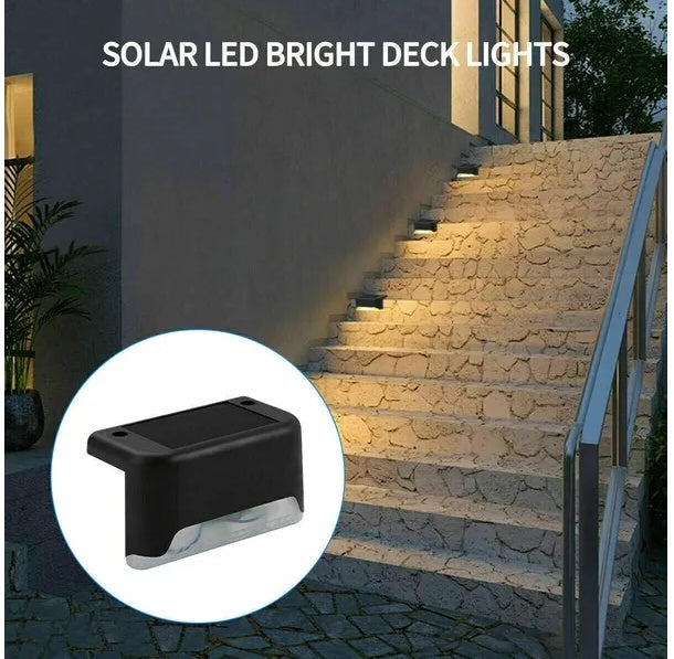8 Pack New Solar Deck Lights Outdoor Waterproof LED Steps Lamps For Stairs Fence