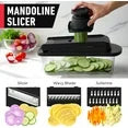 MÜELLERHOME 10-in-1, 8 Blade Vegetable Chopper, Mandoline Slicer, Onion Mincer, Cutter, Dicer, Veggie Chopper with Container, Kitchen Essentials & Gadgets, House Warming Gifts New Home, Black