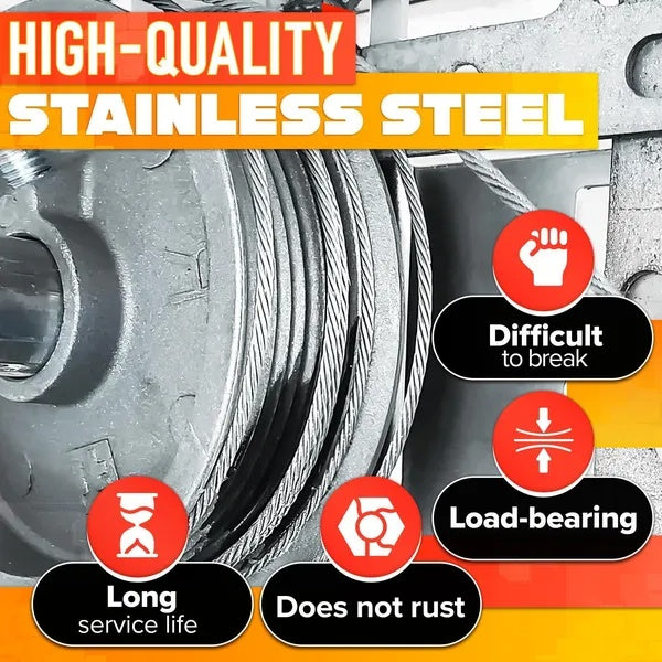 Garage Door Cable For 8 Ft Door 9 Ft 7 In Long Heavy Duty 304 Steel Galvanized Cables Pack Of 2 Corrosion Resistant Rust Proof Wire Durable Smooth Operation Easy Installation Reliable