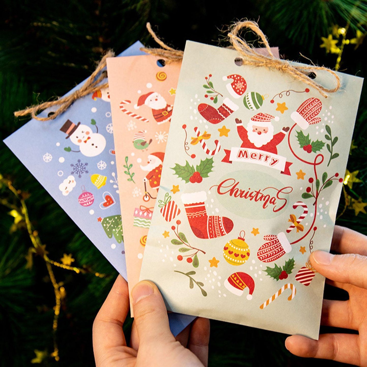 Party Christmas Countdown Paper Gift Bags 24-Piece Set