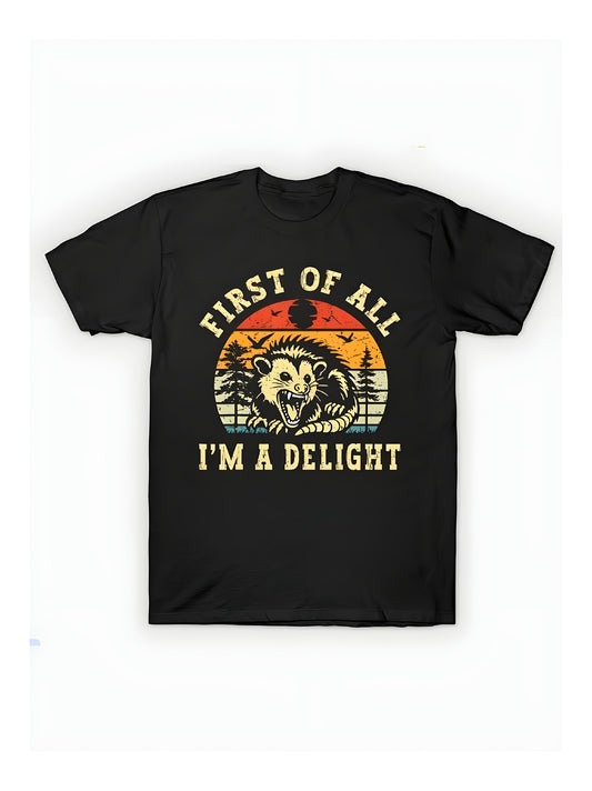 First Of All Im A Opossum Graphic TShirt  Funny Animal Lover Gift Tee