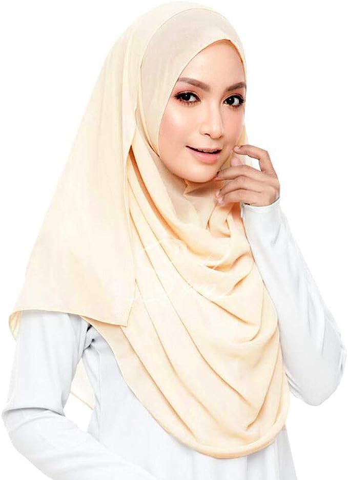 LMVERNA Solid Color Bubble Chiffon Scarf for Women Fashion Soft Hijab Long Scarf Wrap Scarves