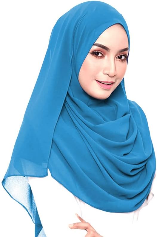 LMVERNA Solid Color Bubble Chiffon Scarf for Women Fashion Soft Hijab Long Scarf Wrap Scarves