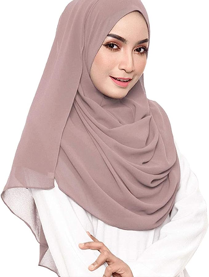 LMVERNA Solid Color Bubble Chiffon Scarf for Women Fashion Soft Hijab Long Scarf Wrap Scarves