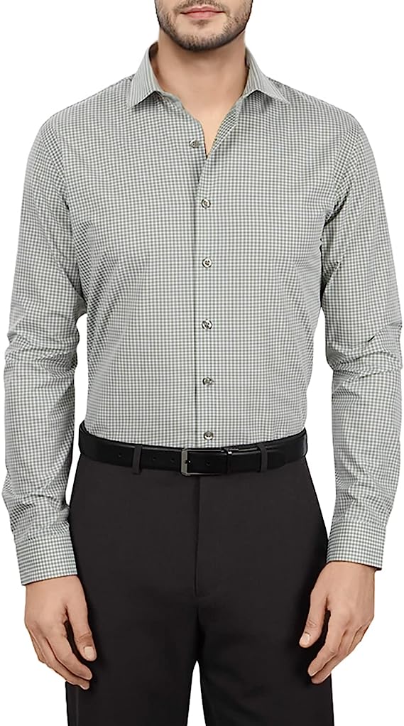 Kenneth Cole Men's Dress Shirt Slim Fit Checks and Stripes