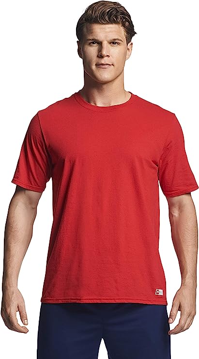 Russell Athletic Men's Dri-Power Cotton Blend Tees & Tanks, Moisture Wicking, Odor Protection, UPF 30+